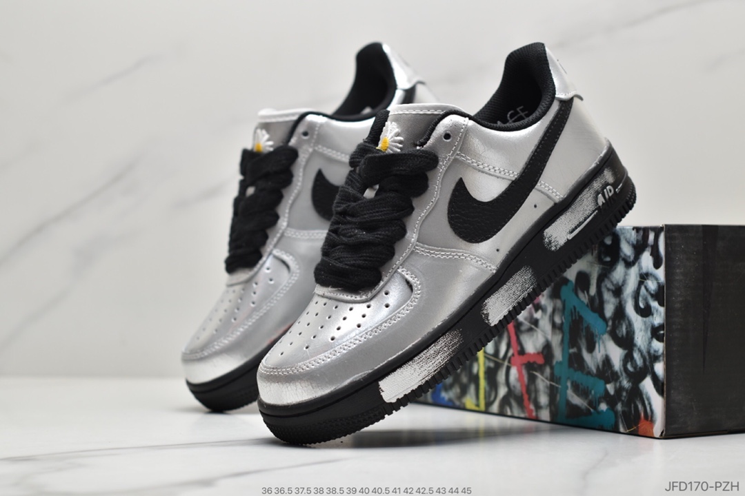 180 公司级耐克PEACEMINUSONE x Nike Air Force 1 Low 权志龙联名刮刮乐 空军一号滑板鞋 DD3223-100