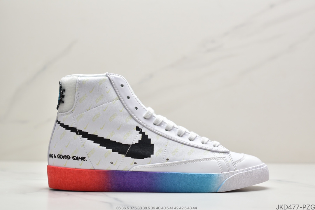 160 公司级耐克Nike Blazer Mid ’77 Vintage“ Have A Good Game”电玩像素 英雄联盟 开拓者高帮休闲板鞋 DC3280-101