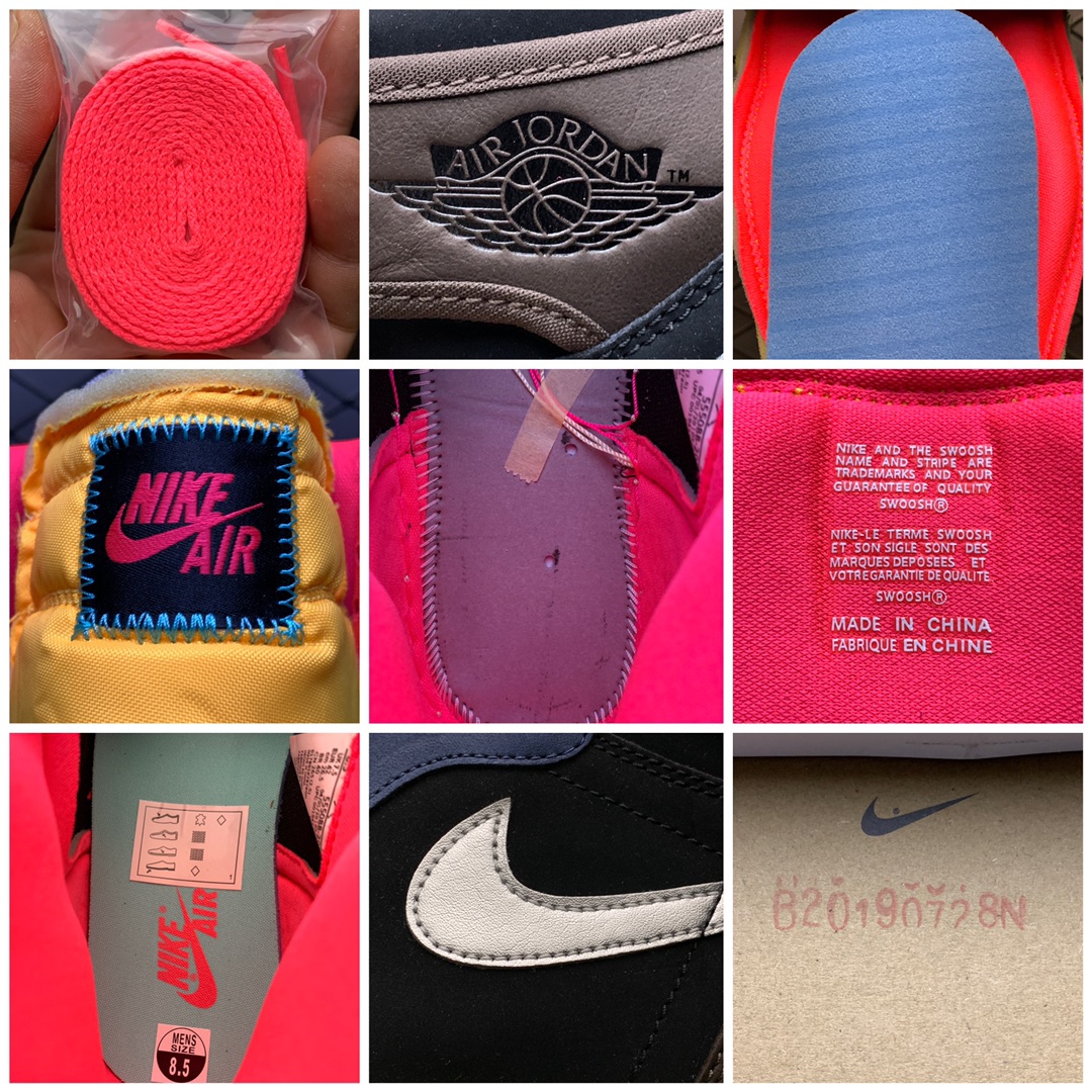 450 纯原版本 AirJordan 1 Retro  ”Bio Hack” AJ1乔1 彩色拼接 555088-201