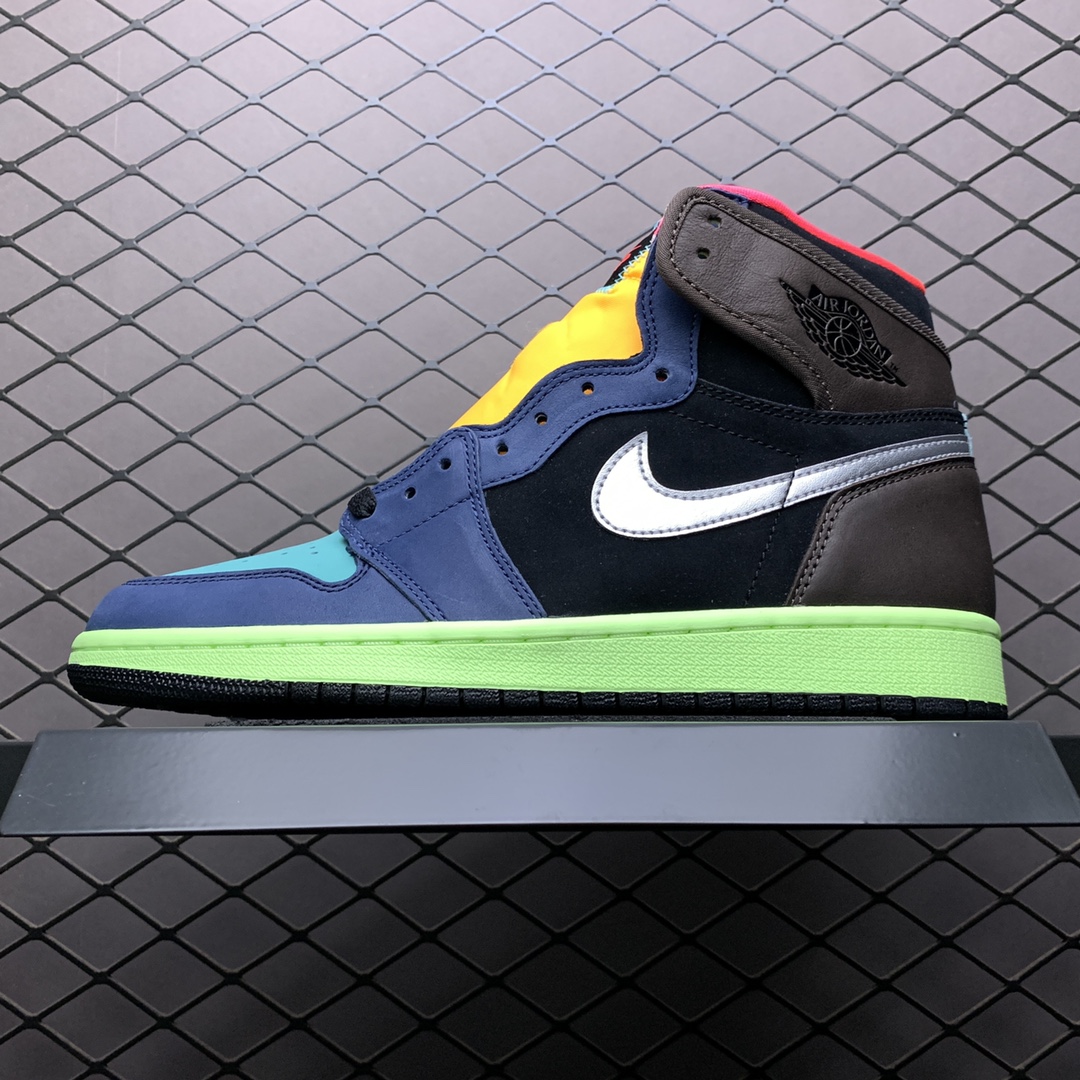 450 纯原版本 AirJordan 1 Retro  ”Bio Hack” AJ1乔1 彩色拼接 555088-201