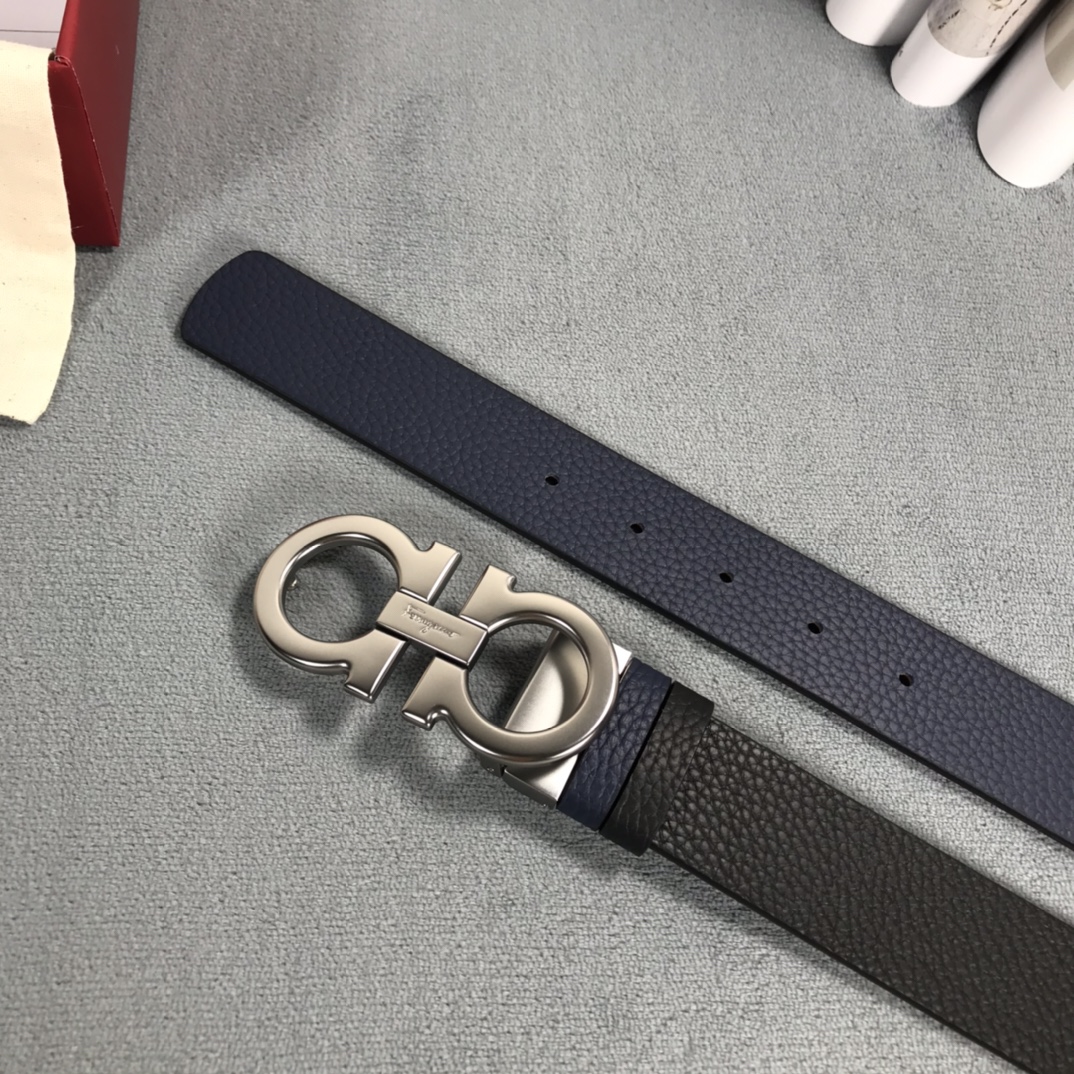 菲拉格慕NFC专柜经典雕刻字母喷砂扣