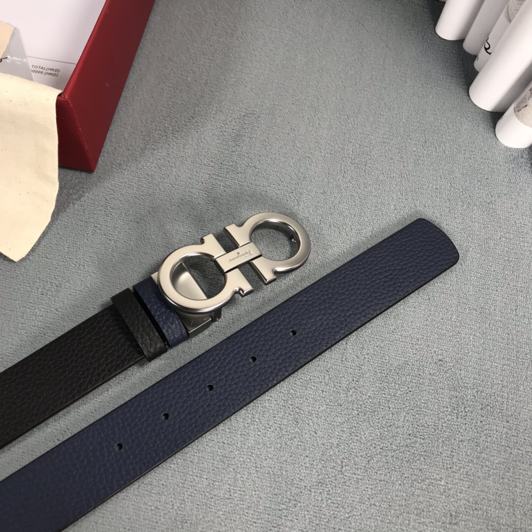 菲拉格慕NFC专柜经典雕刻字母喷砂扣