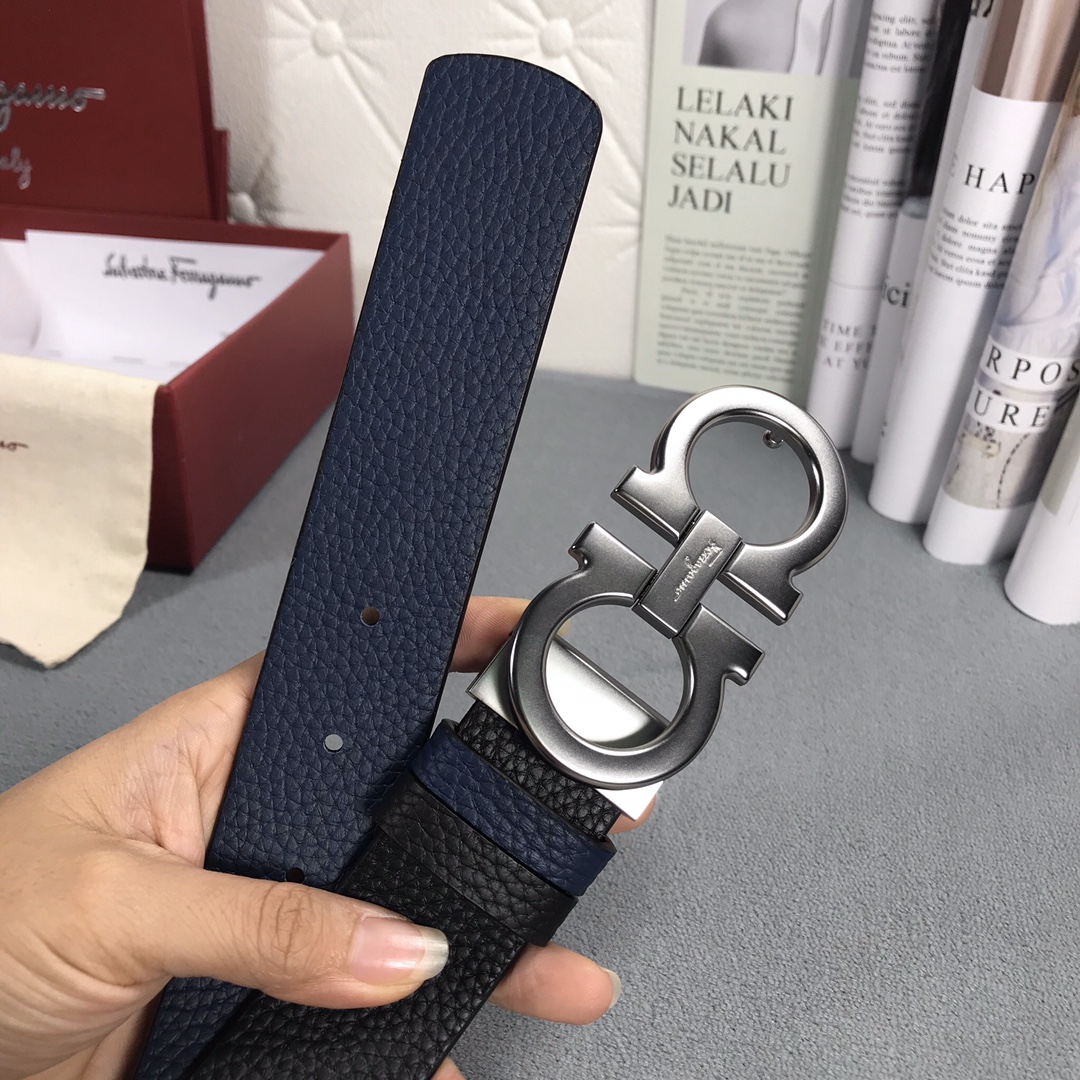 菲拉格慕NFC专柜经典雕刻字母喷砂扣