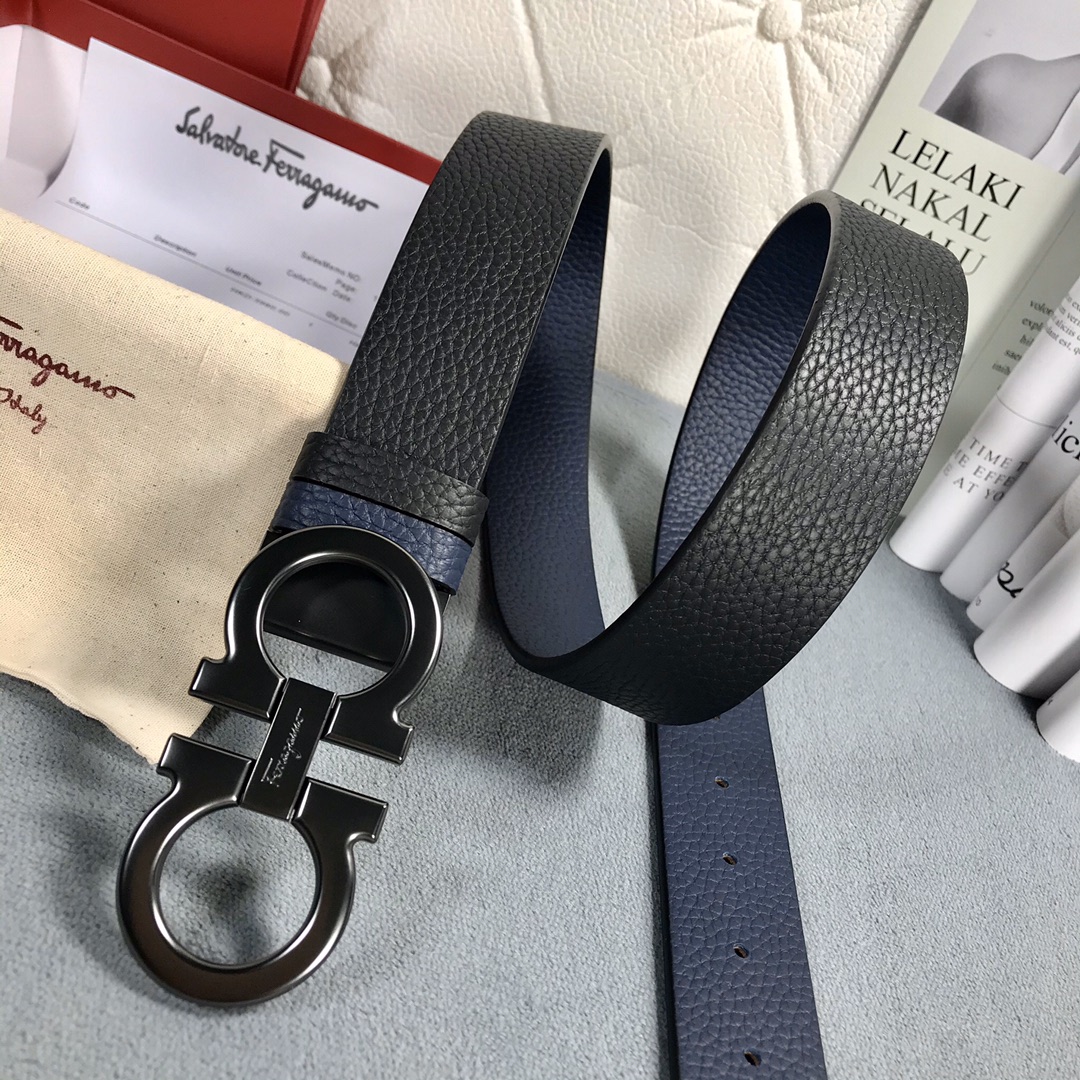 菲拉格慕NFC专柜经典雕刻字母喷砂扣