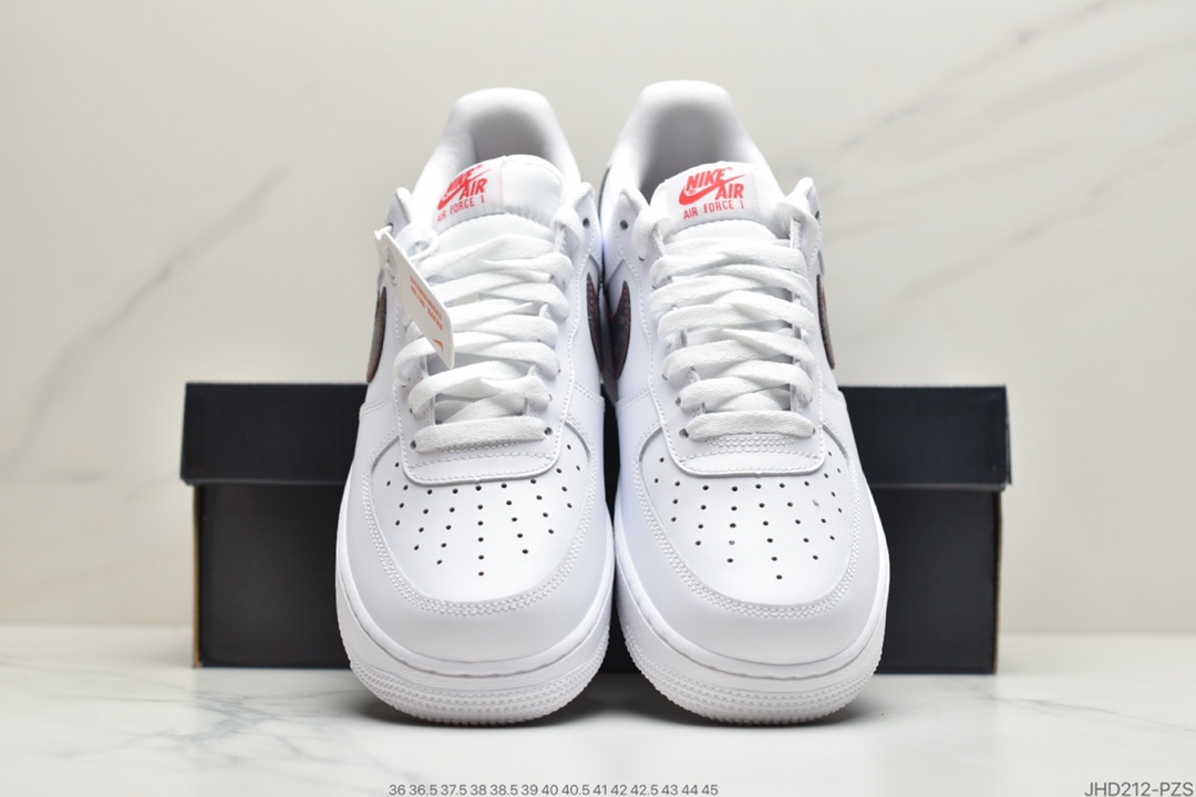190 公司级耐克Nike Air Force 1 白红3M反光空军一号低帮百搭休闲运动板鞋CT2296-100