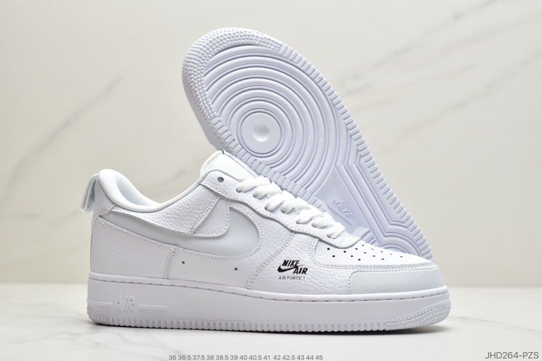 190 公司级 耐克Nike Air Force 1 Premium ”White/black” 空军一号经典板鞋“皮革白3M 钩” CV3039-100