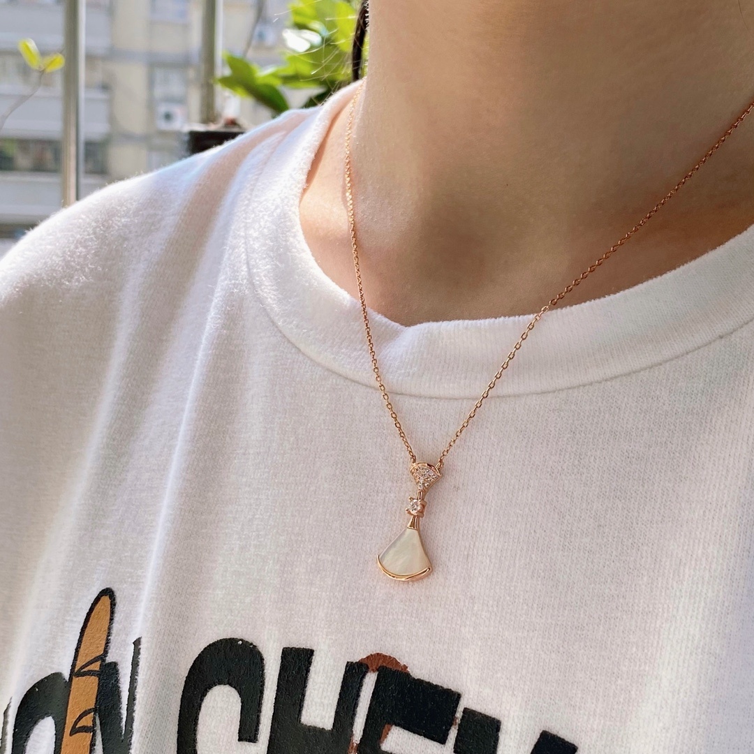 高级精工版中号高级白贝母头带钻裙子项