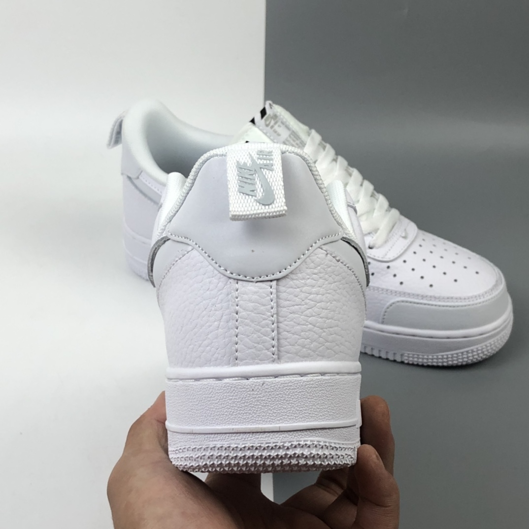 200 Nk Air Force 1 Premium“Shadow Grey” 空军一号全白配色侧面Logo3M反光低帮板鞋 CV3039-100