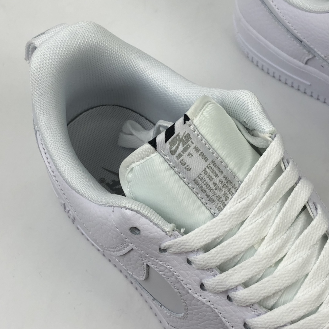 200 Nk Air Force 1 Premium“Shadow Grey” 空军一号全白配色侧面Logo3M反光低帮板鞋 CV3039-100