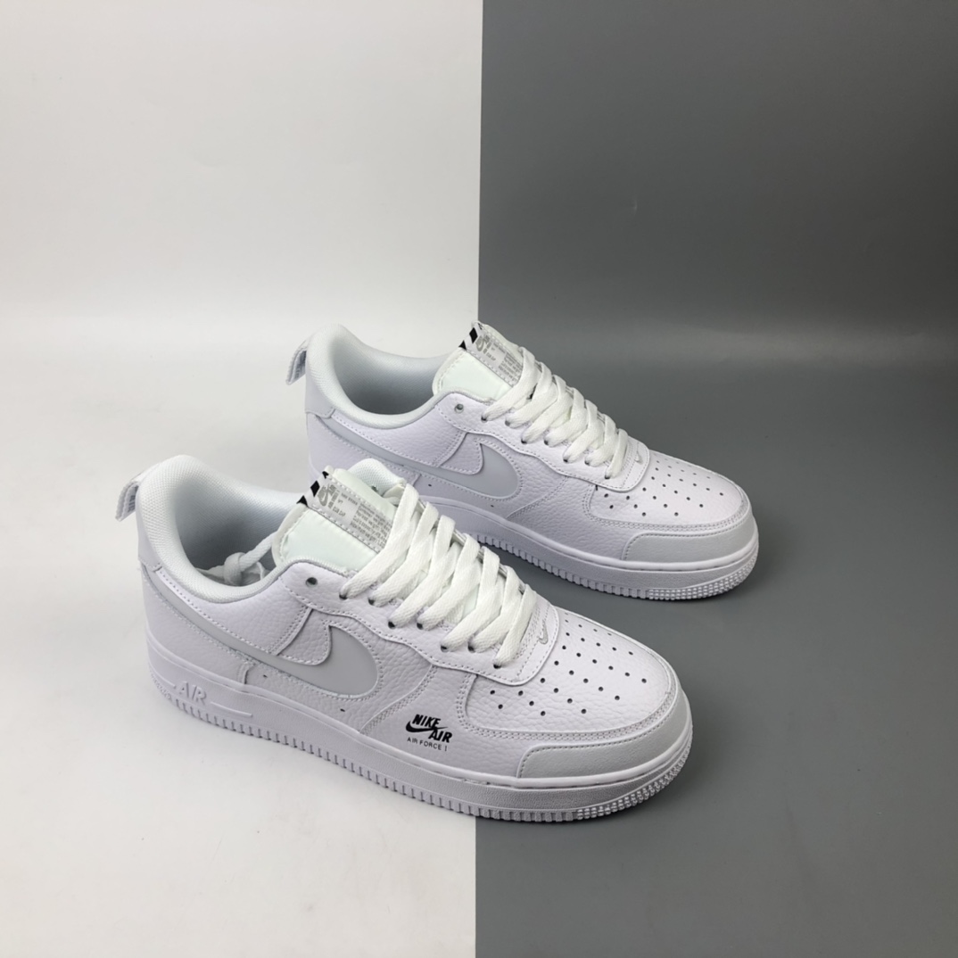 200 Nk Air Force 1 Premium“Shadow Grey” 空军一号全白配色侧面Logo3M反光低帮板鞋 CV3039-100
