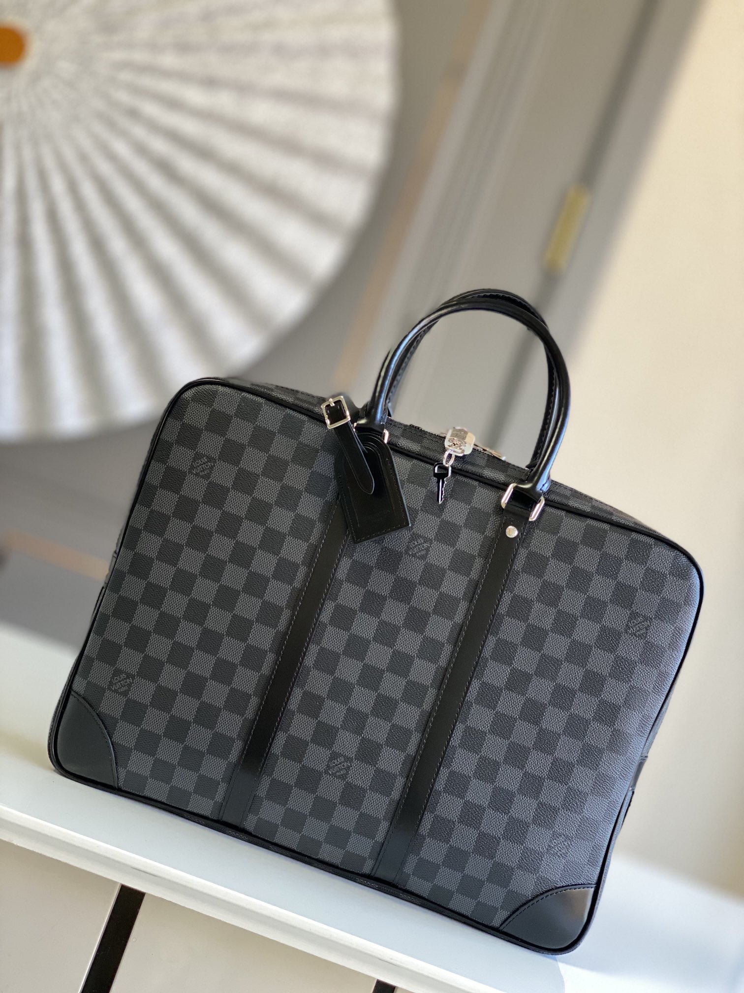 Shop Cheap High Quality 1:1 Replica
 Louis Vuitton Bags Briefcase Black Grid Men Canvas N41125