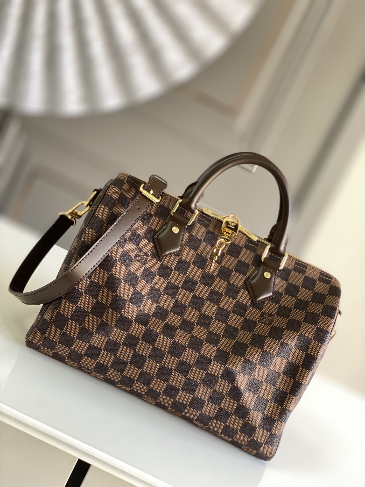 Louis Vuitton LV Speedy Bags Handbags Damier Ebene Canvas Fabric