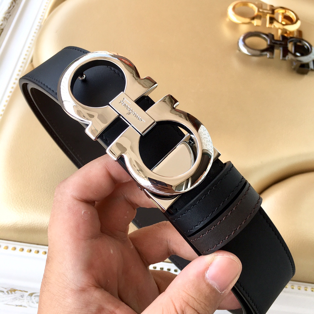 Salvatore Ferragamo Women's Leather Belt with Iconic Double Gancio Buckle 7 i1606621532 1986 5