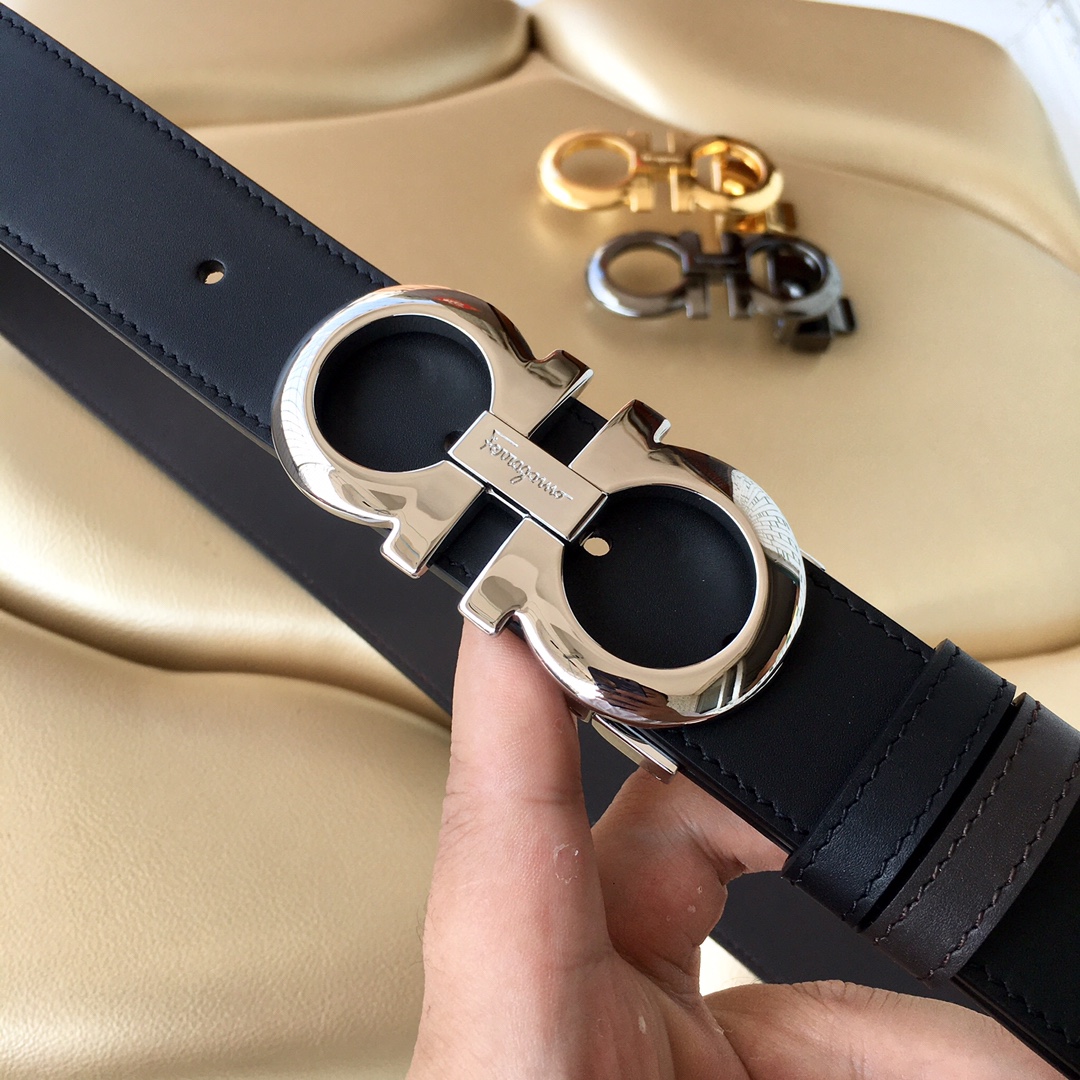 Salvatore Ferragamo Women's Leather Belt with Iconic Double Gancio Buckle 3 i1606621532 3009 1