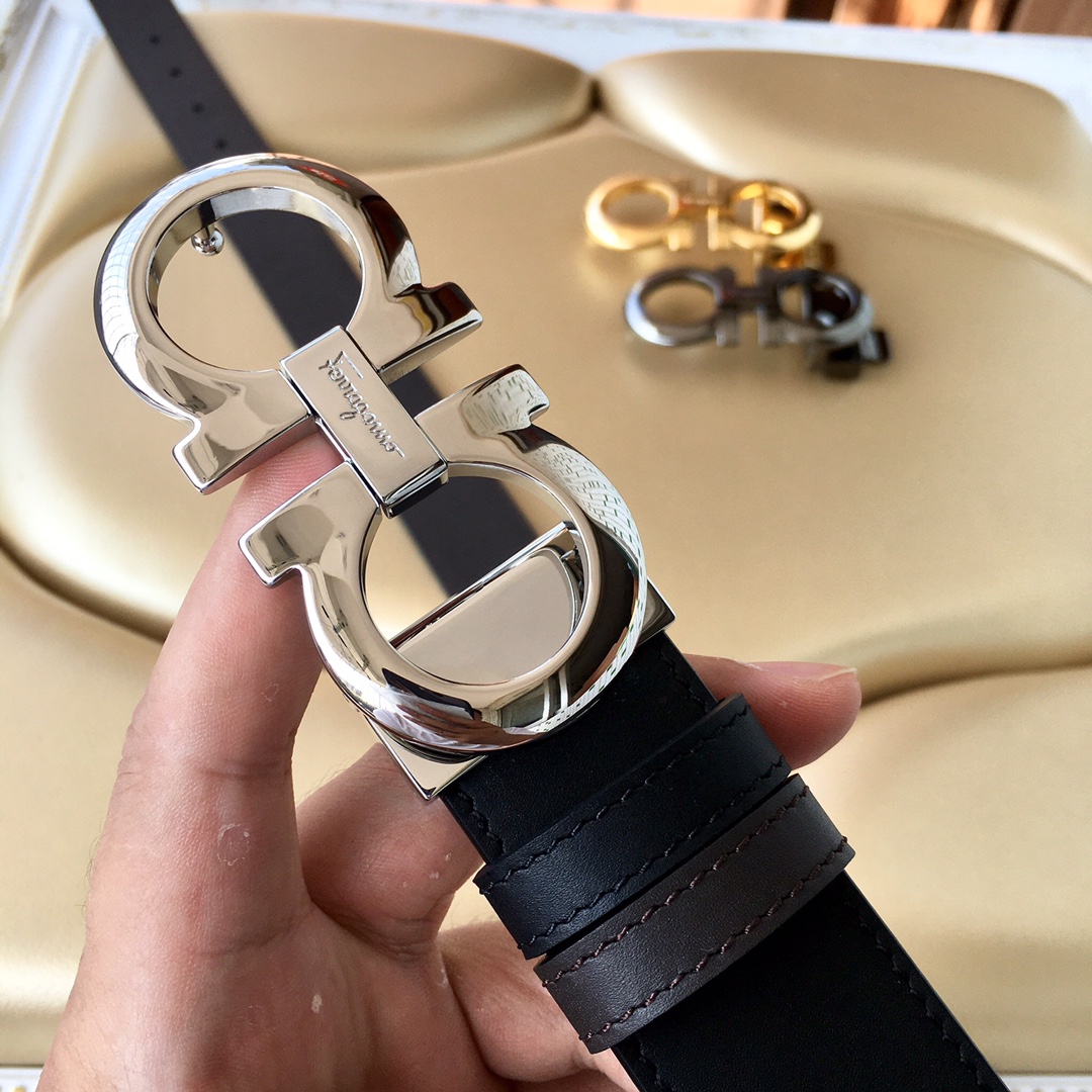 Salvatore Ferragamo Women's Leather Belt with Iconic Double Gancio Buckle 8 i1606621532 3771 6