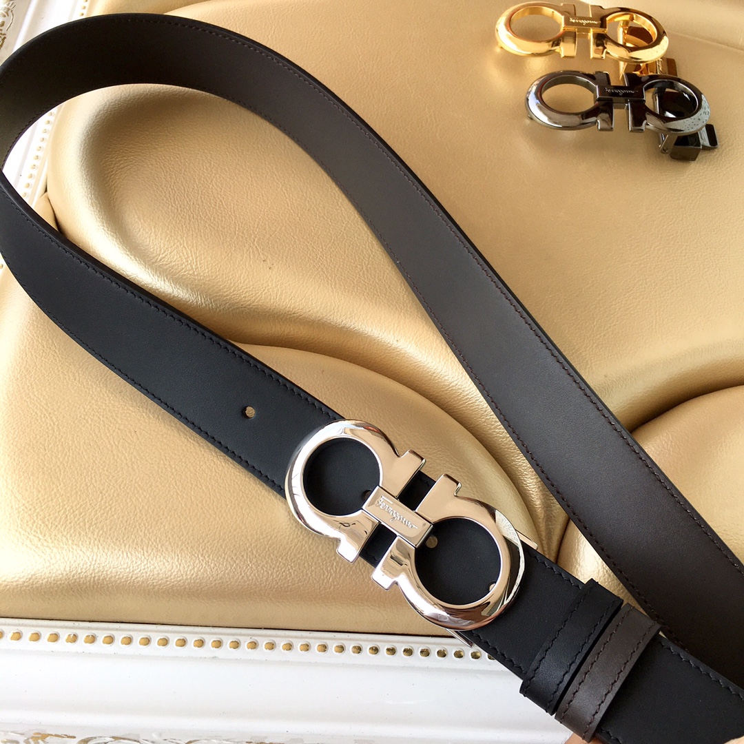 Salvatore Ferragamo Women's Leather Belt with Iconic Double Gancio Buckle 4 i1606621532 5181 2