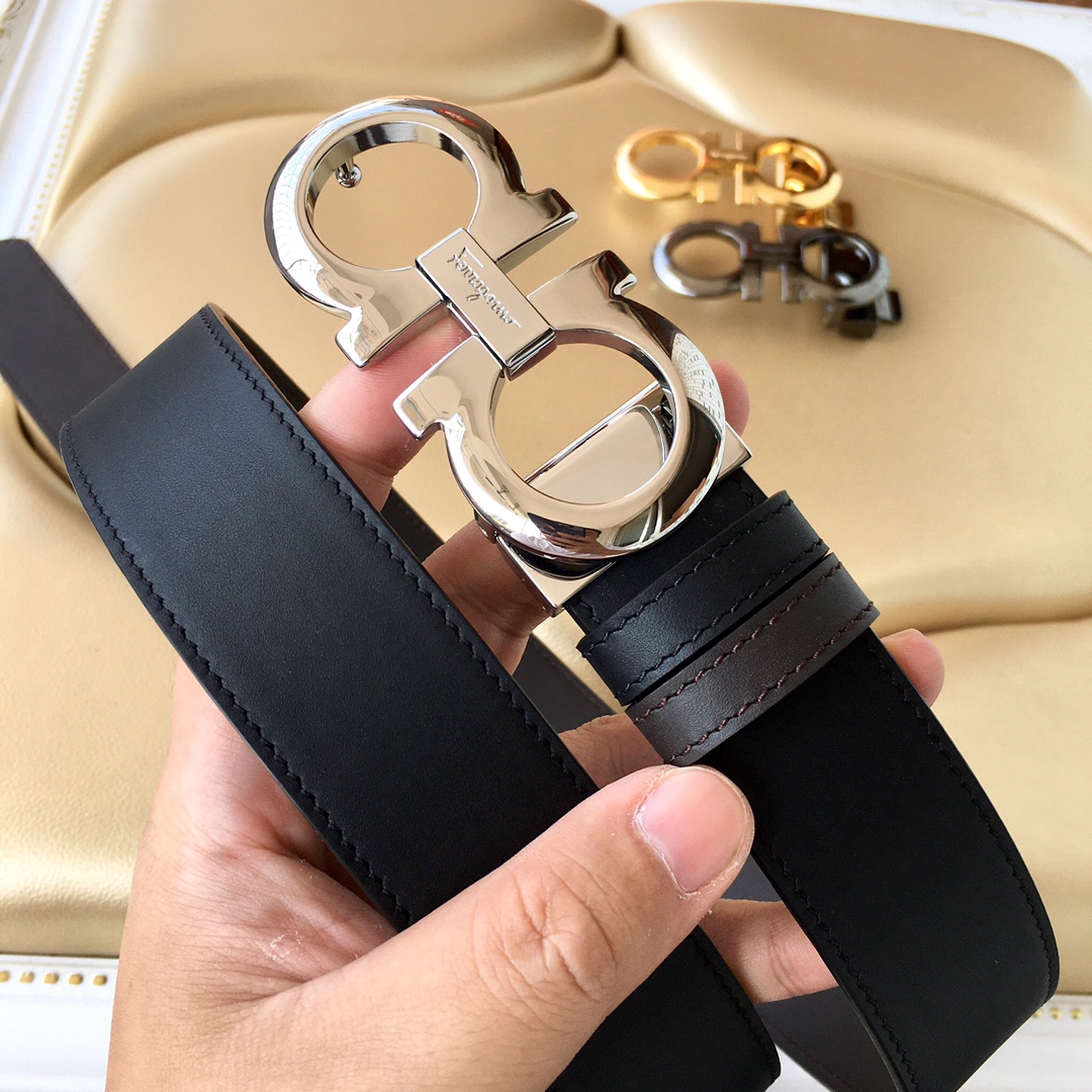 Salvatore Ferragamo Women's Leather Belt with Iconic Double Gancio Buckle 6 i1606621532 5522 4