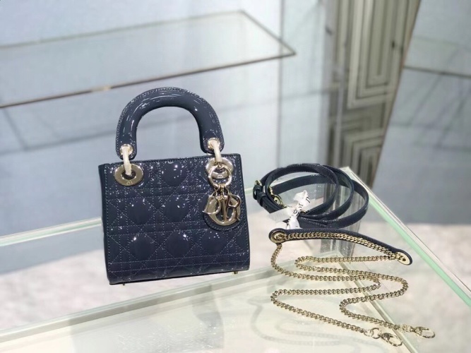 Lady Dior Mini Bag, Classic Three-Grid Lambskin, Top Handle, Shoulder & Crossbody