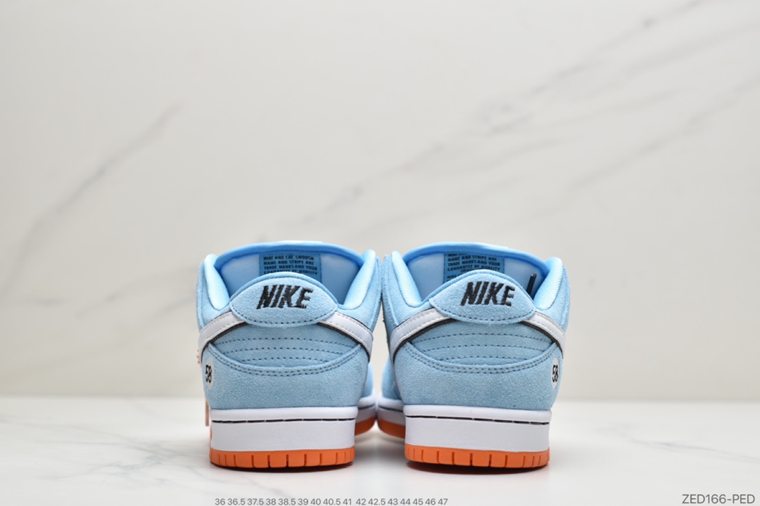 260 公司级耐克Nike SB Dunk Low Pro'Club 58 Gulf'扣篮系列低帮休闲运动滑板板鞋“麂皮浅海蓝白58”BQ6817-401