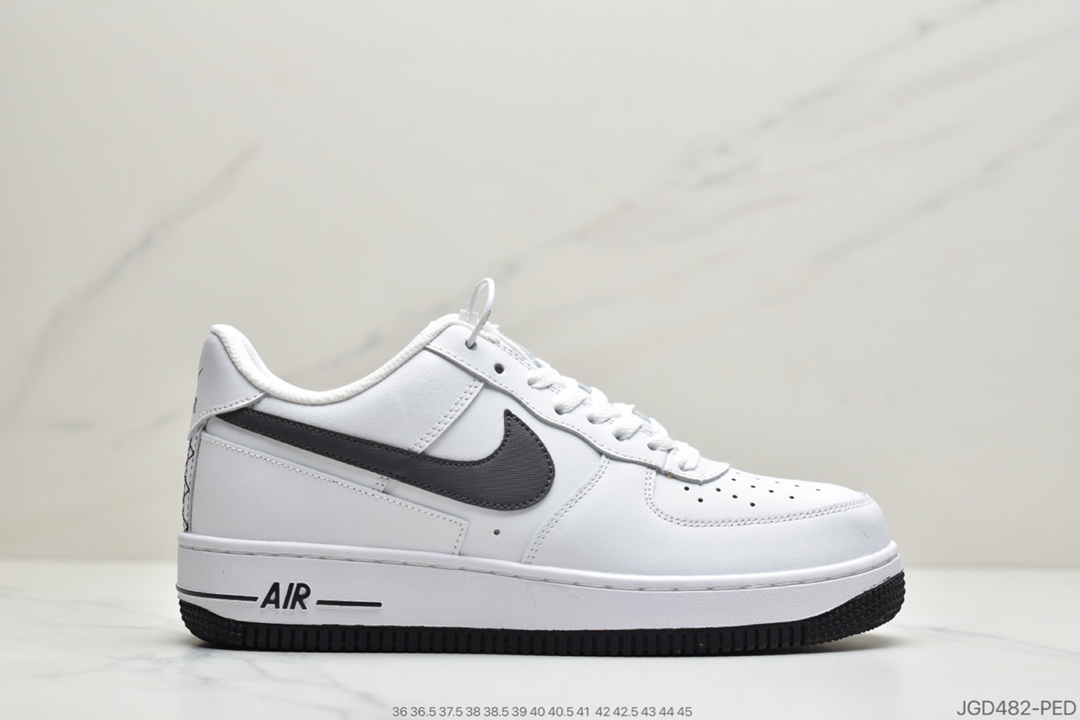 180 公司级耐克 Nike Air Force 1 '07 Low in White and Grey 空军一号低帮休闲运动板鞋DD7113-100