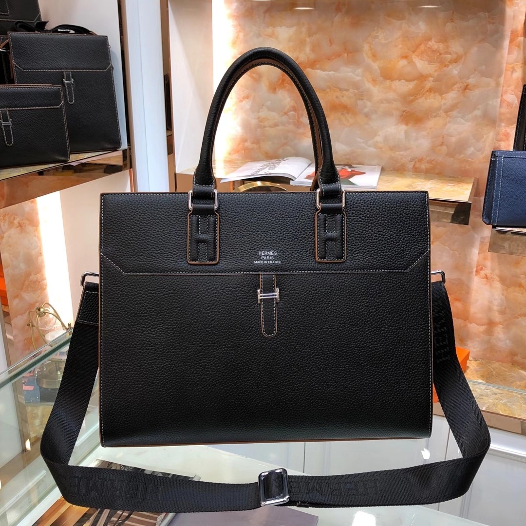 How can I find replica
 Hermes Bags Briefcase Sell High Quality
 Black Blue Cowhide Casual