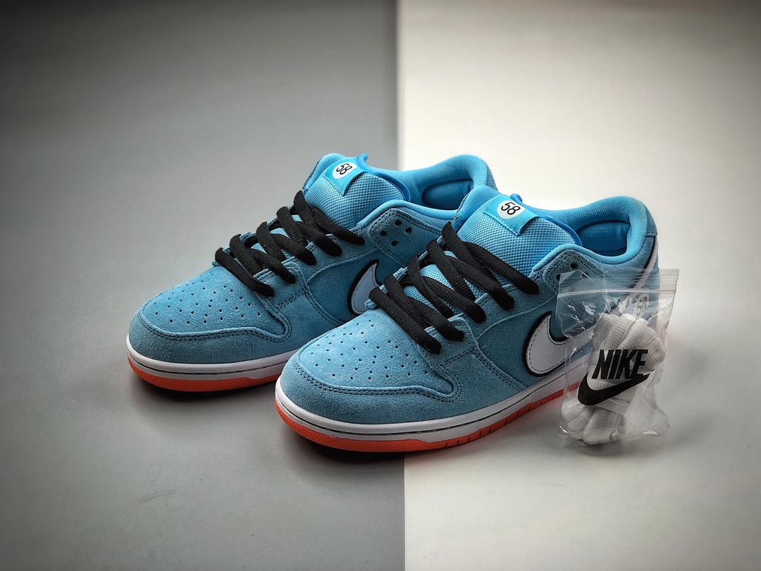 280  WE CLUB 58 x NK SB Dunk Low Pro”Club 58 Gulf”扣篮系列低帮休闲运动滑板板鞋BQ6817-401