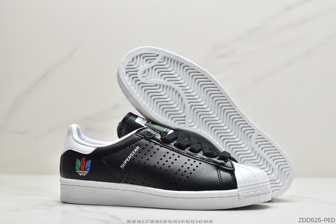220 公司级阿迪达斯adidas三叶草SUPERSTAR男女经典运动鞋FW5387 FW5388