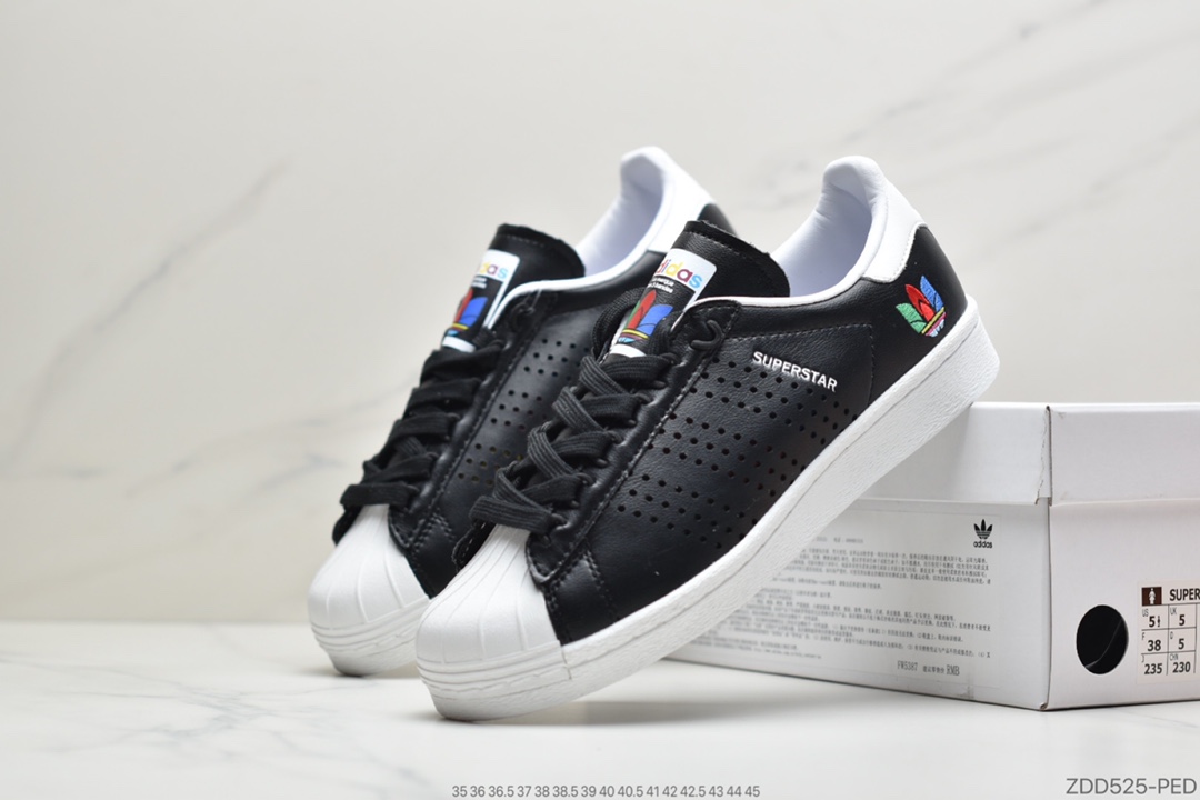220 公司级阿迪达斯adidas三叶草SUPERSTAR男女经典运动鞋FW5387 FW5388