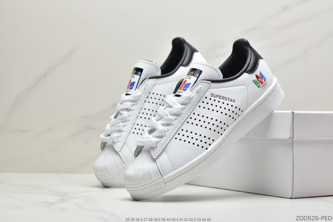 220 公司级阿迪达斯adidas三叶草SUPERSTAR男女经典运动鞋FW5387 FW5388