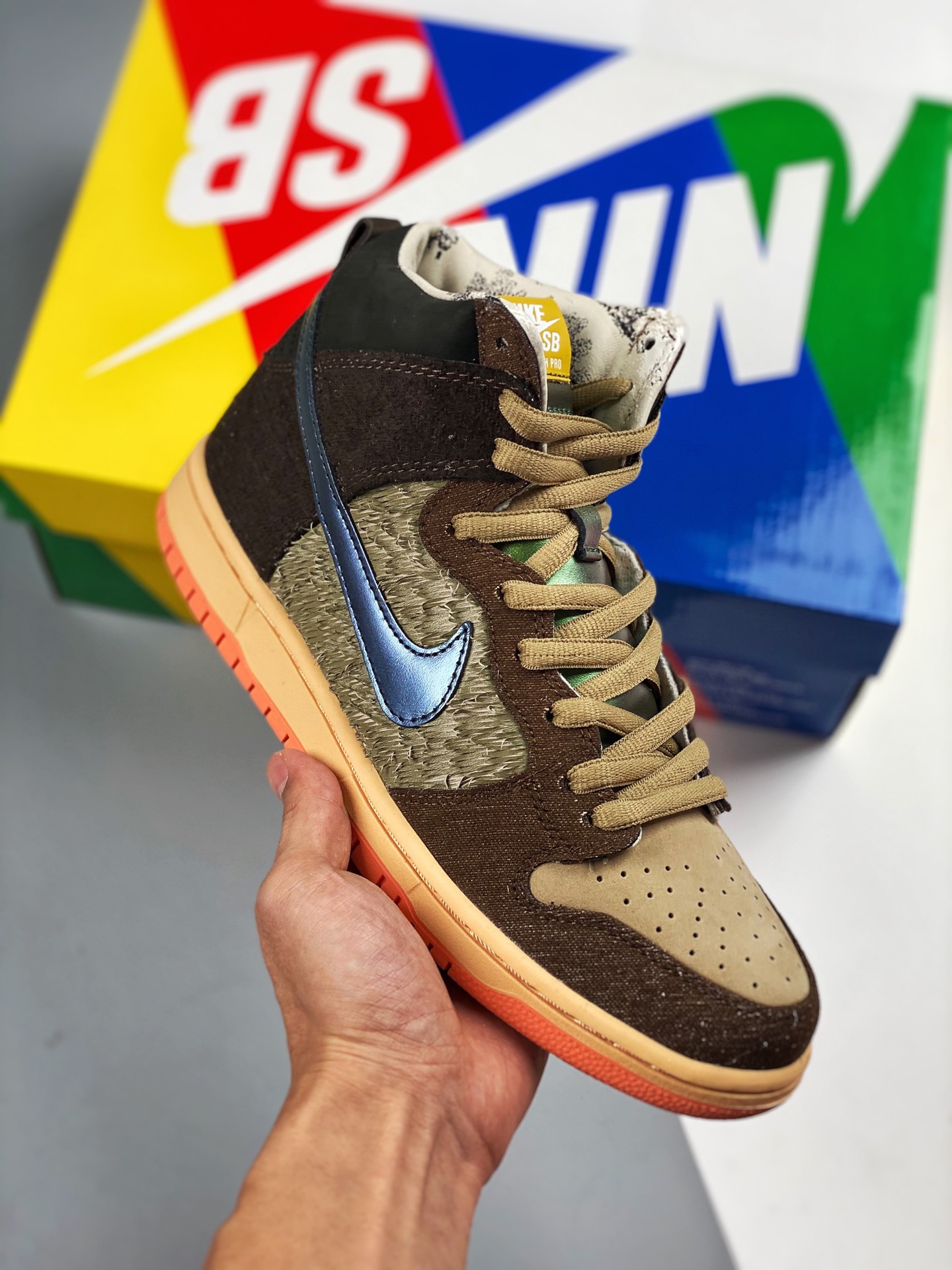 Concepts x NK SB Dunk High "Mallard" marrón/verde, pato asado. Producto original de gran fábrica, primicia con fotos re…