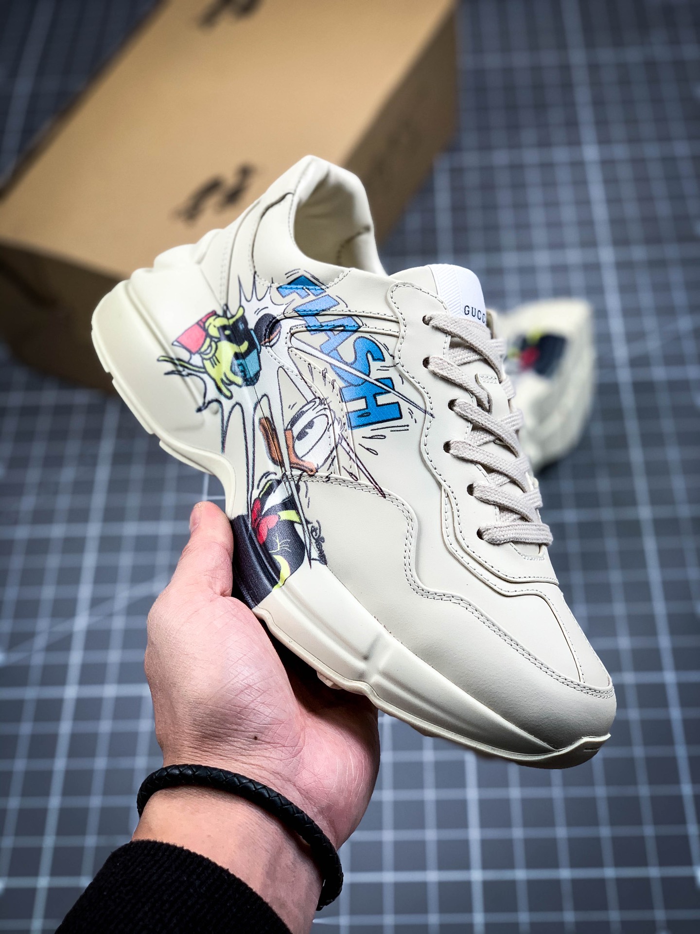 500 纯原 古驰 老爹鞋 唐老鸭 Gucci Rhyton Vintage Trainer Sneaker 充正版本