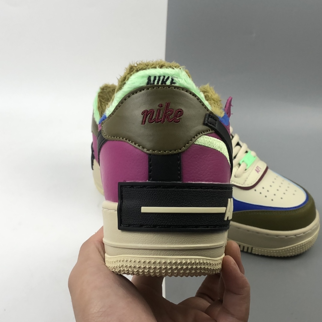 240 Nk Air Force 1 Shadow 空军一号加绒 马卡龙卡其灰轻量增高低帮百搭板鞋 CT1985-500