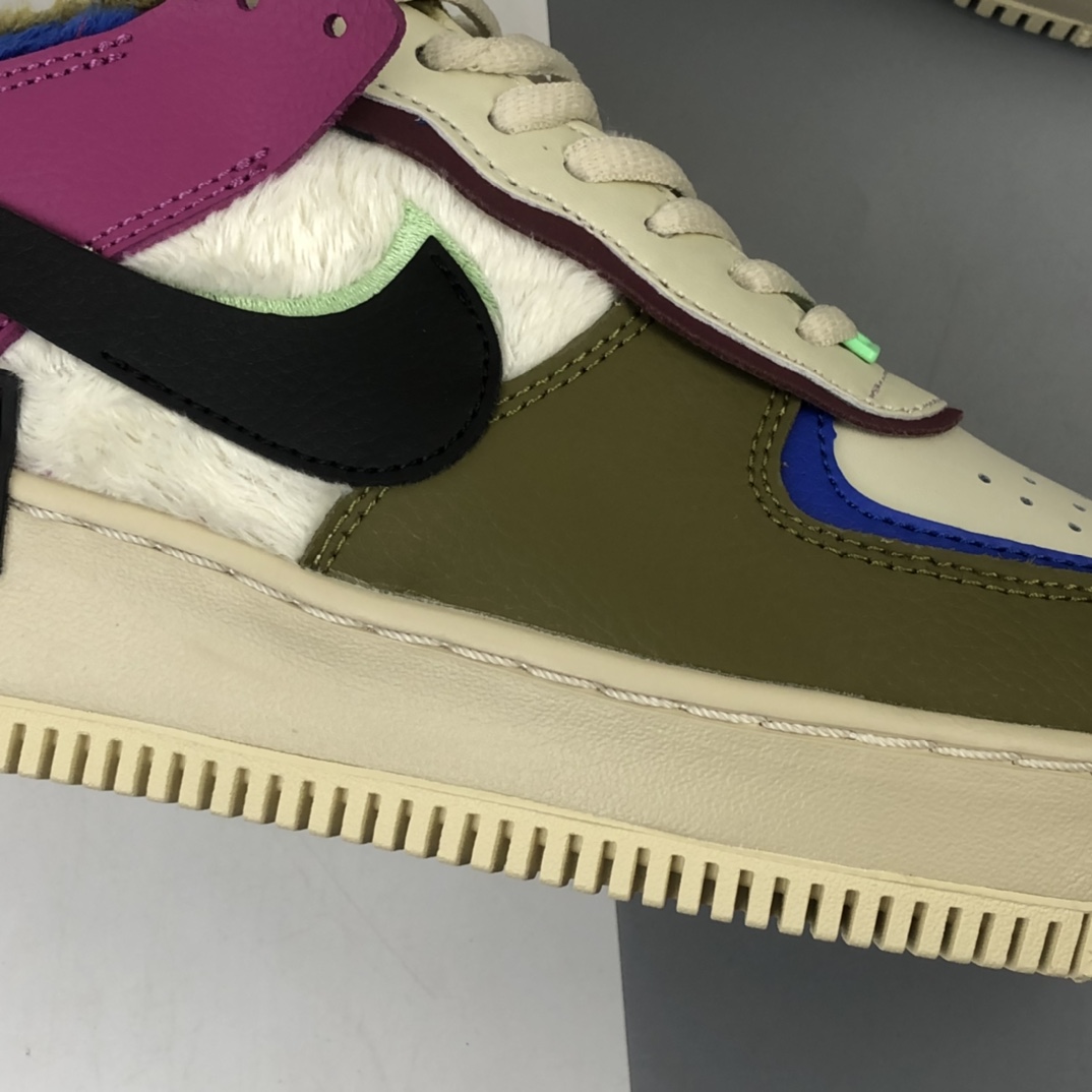 240 Nk Air Force 1 Shadow 空军一号加绒 马卡龙卡其灰轻量增高低帮百搭板鞋 CT1985-500