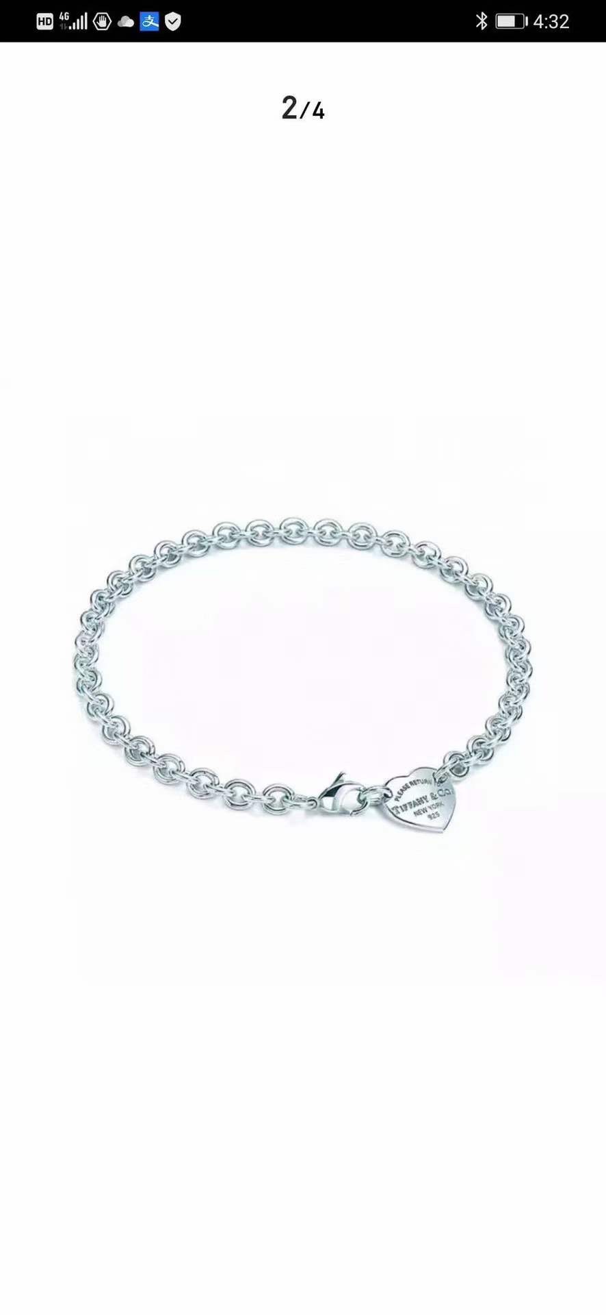 Tiffany & Co. Tiffany&Co.蒂芙尼心形心牌龙虾扣扣手链