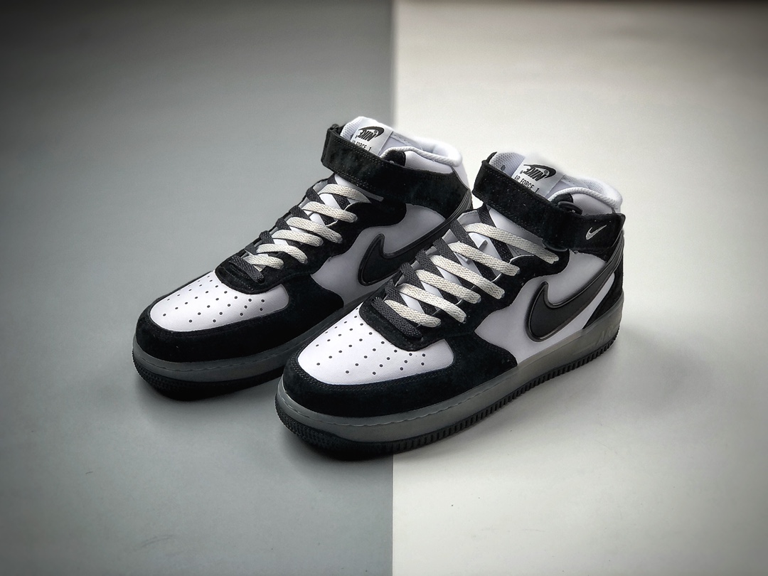 260  Nike Force 空军一号运动休闲板鞋 中帮 石墨灰麂皮 BC9825-101