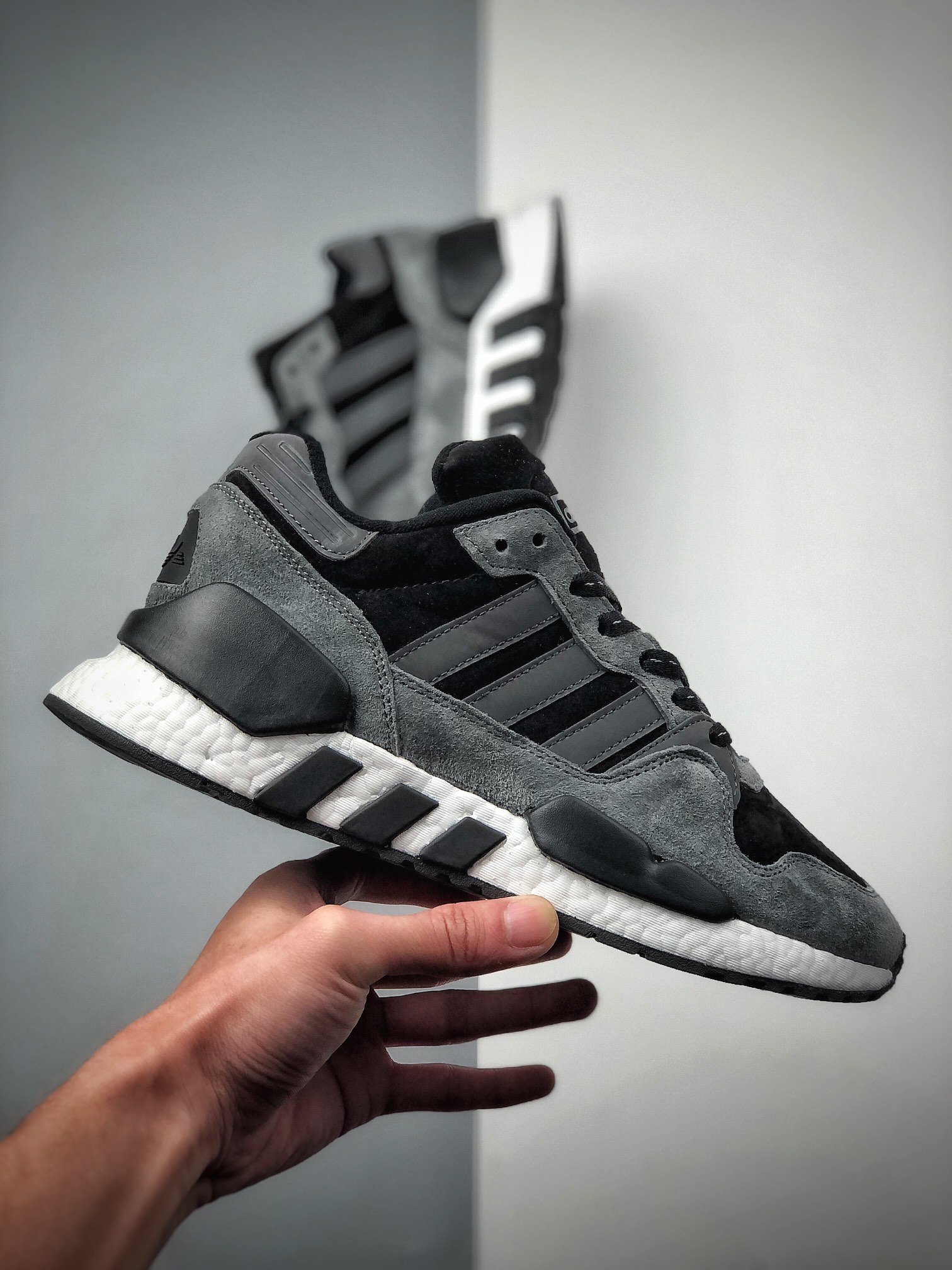 220  2020秋冬新品，阿迪达斯Adidas Originals ZX930 x EQT 灰黑 联乘街头休闲运动慢跑鞋G26755