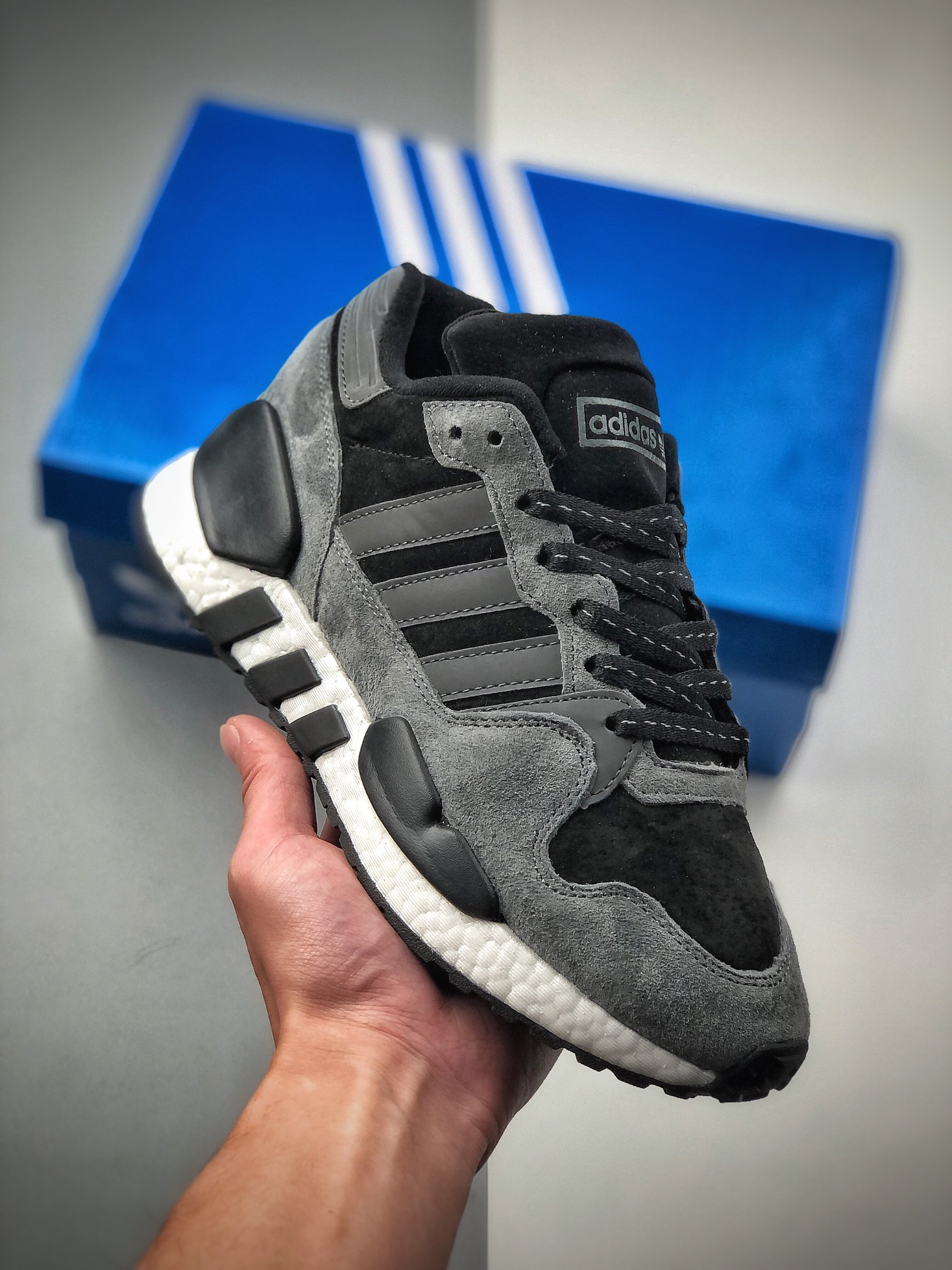 220  2020秋冬新品，阿迪达斯Adidas Originals ZX930 x EQT 灰黑 联乘街头休闲运动慢跑鞋G26755