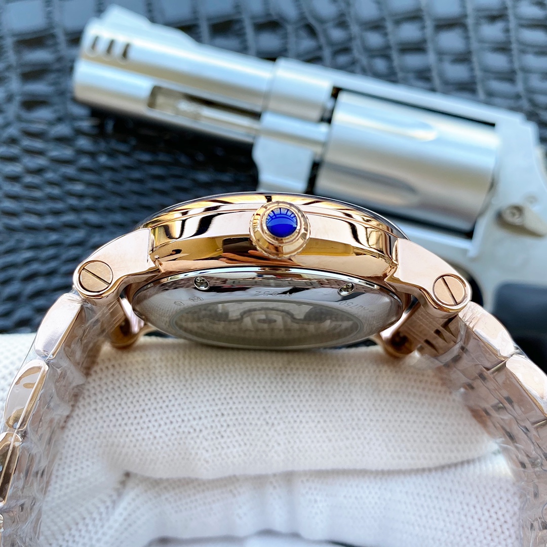 卡地亚 2针飞轮男士腕表 - 全自动机械・316L精钢・进口小牛皮