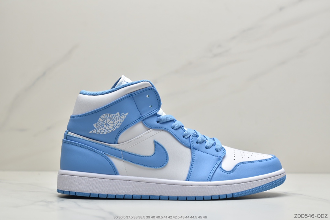 240 公司级乔丹中帮 AJ1  红蓝色刺绣 Air Jordan 1 Mid 蓝幻勾彩色刺绣852542-146
