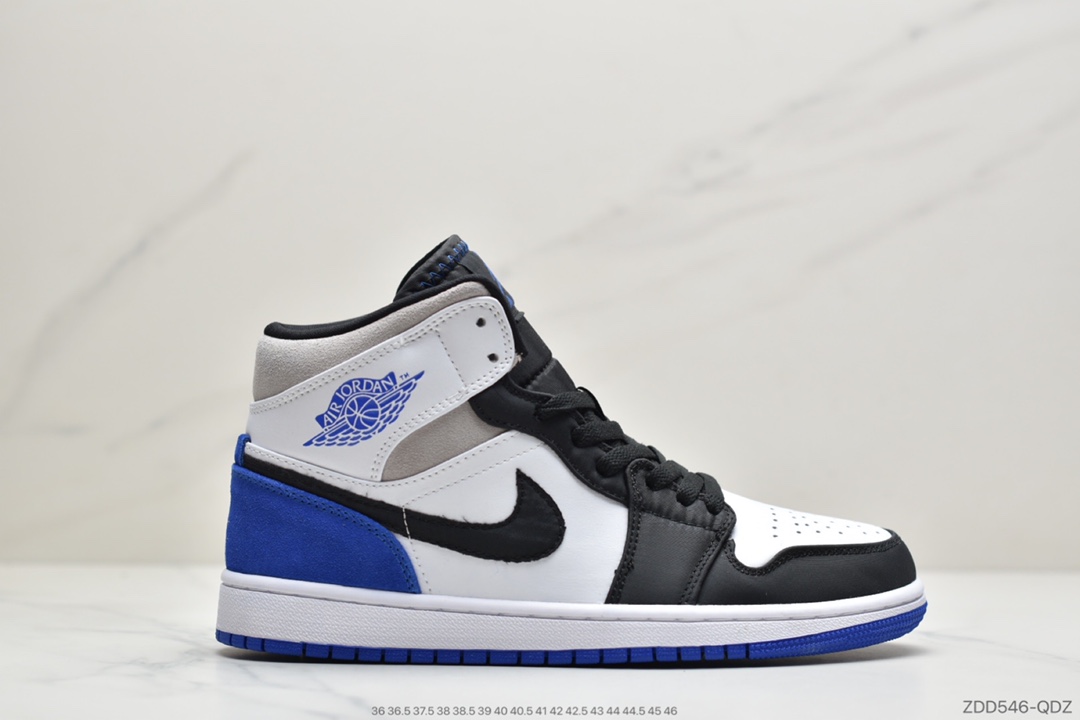 240 公司级乔丹中帮 AJ1  红蓝色刺绣 Air Jordan 1 Mid 蓝幻勾彩色刺绣852542-146