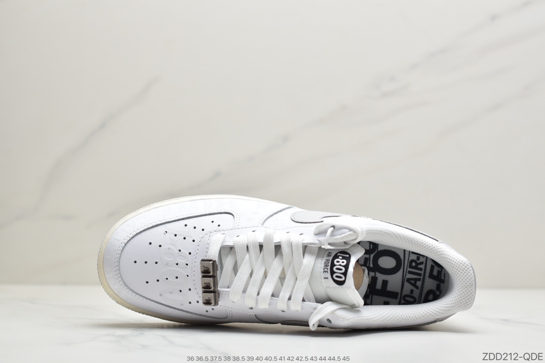 220 公司级Nike Air Force 1 '07 Premium ”Toll Free”白灰CJ1631- 100