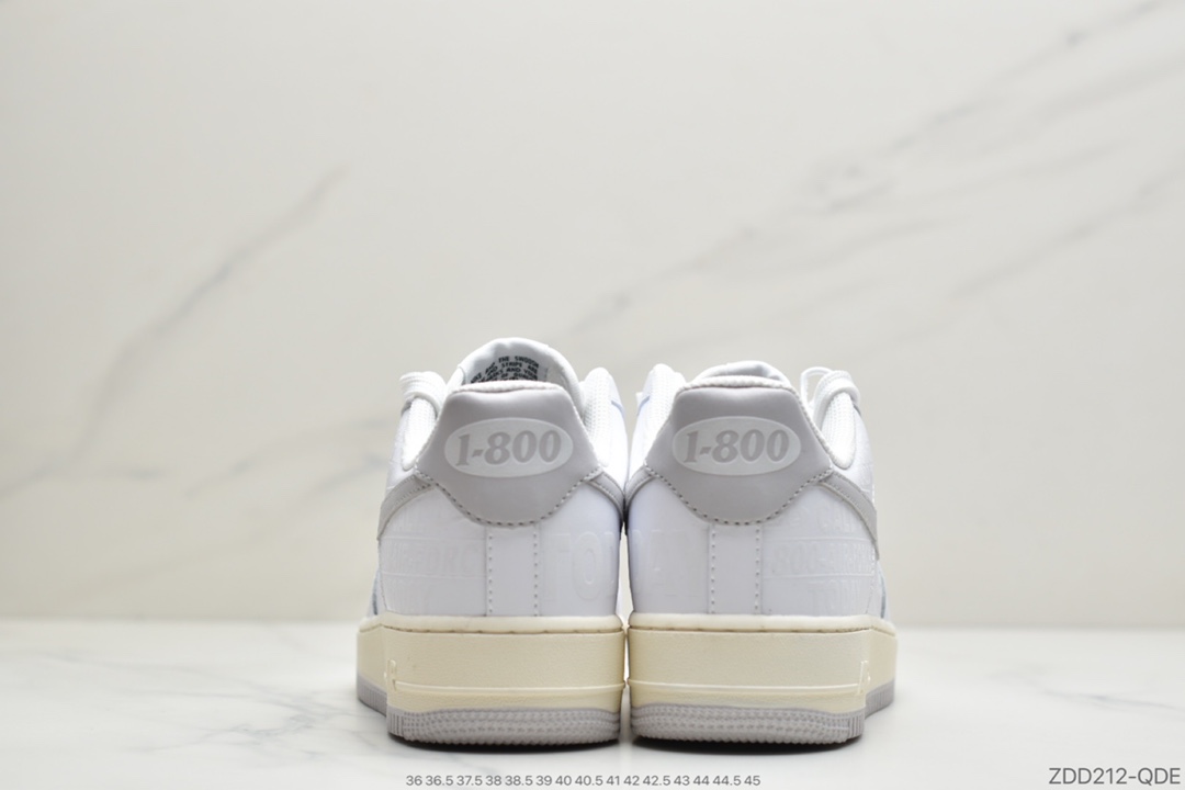 220 公司级Nike Air Force 1 '07 Premium ”Toll Free”白灰CJ1631- 100