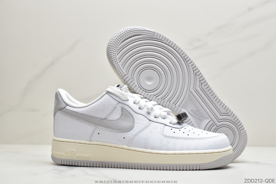 220 公司级Nike Air Force 1 '07 Premium ”Toll Free”白灰CJ1631- 100