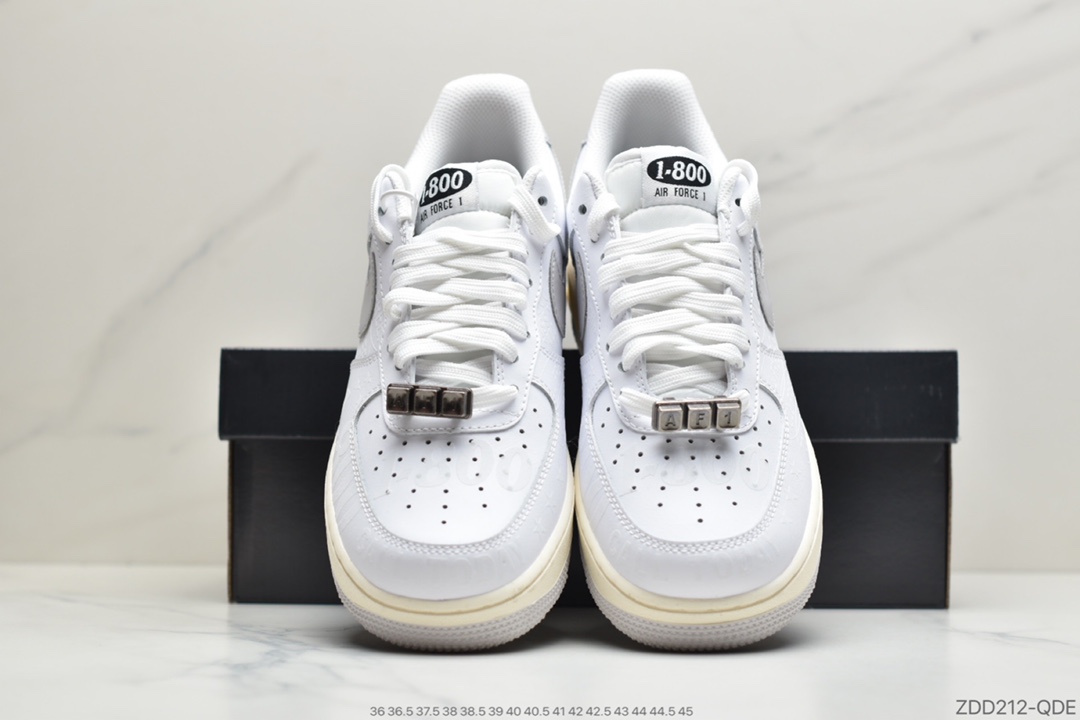 220 公司级Nike Air Force 1 '07 Premium ”Toll Free”白灰CJ1631- 100
