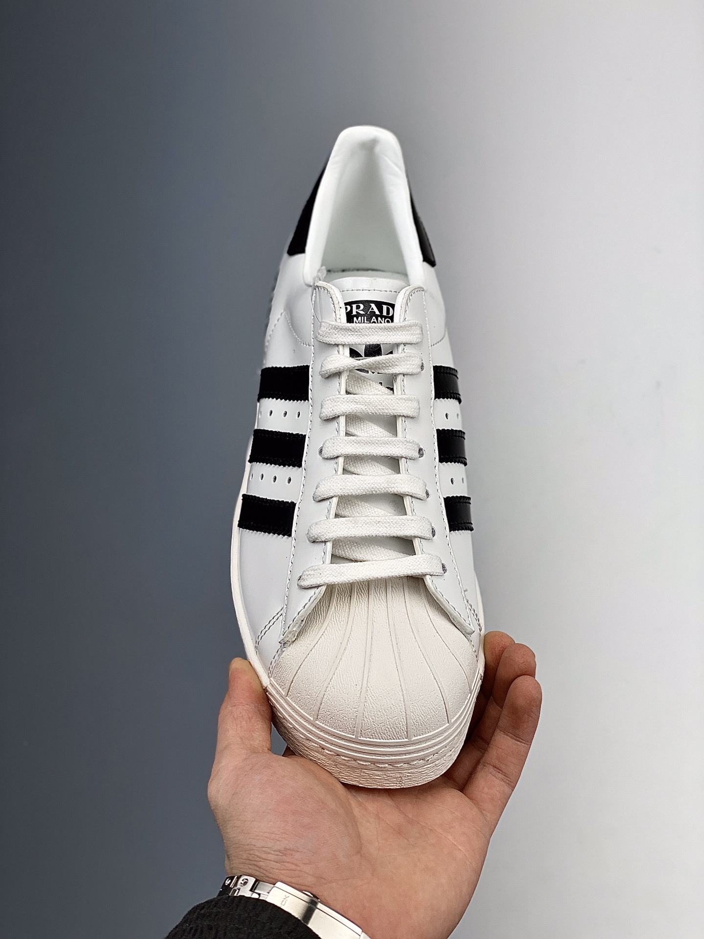 190  Prada x adidas Originals Superstar 80s”White/Black”贝壳头经典百搭休闲运动板鞋 FW6680