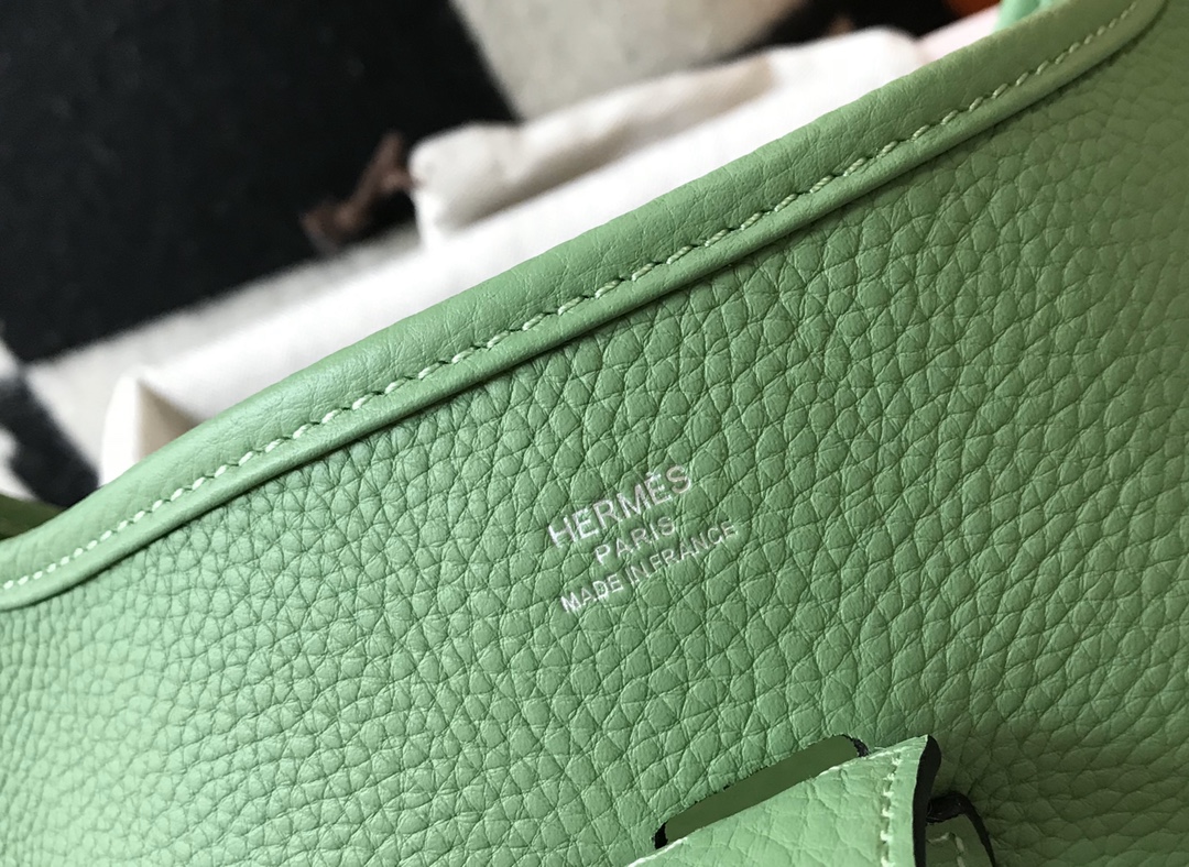 Hermès Mini Evelyne Green Leather Crossbody Bag with Perforated H Logo 6 i1606970083 9132 4