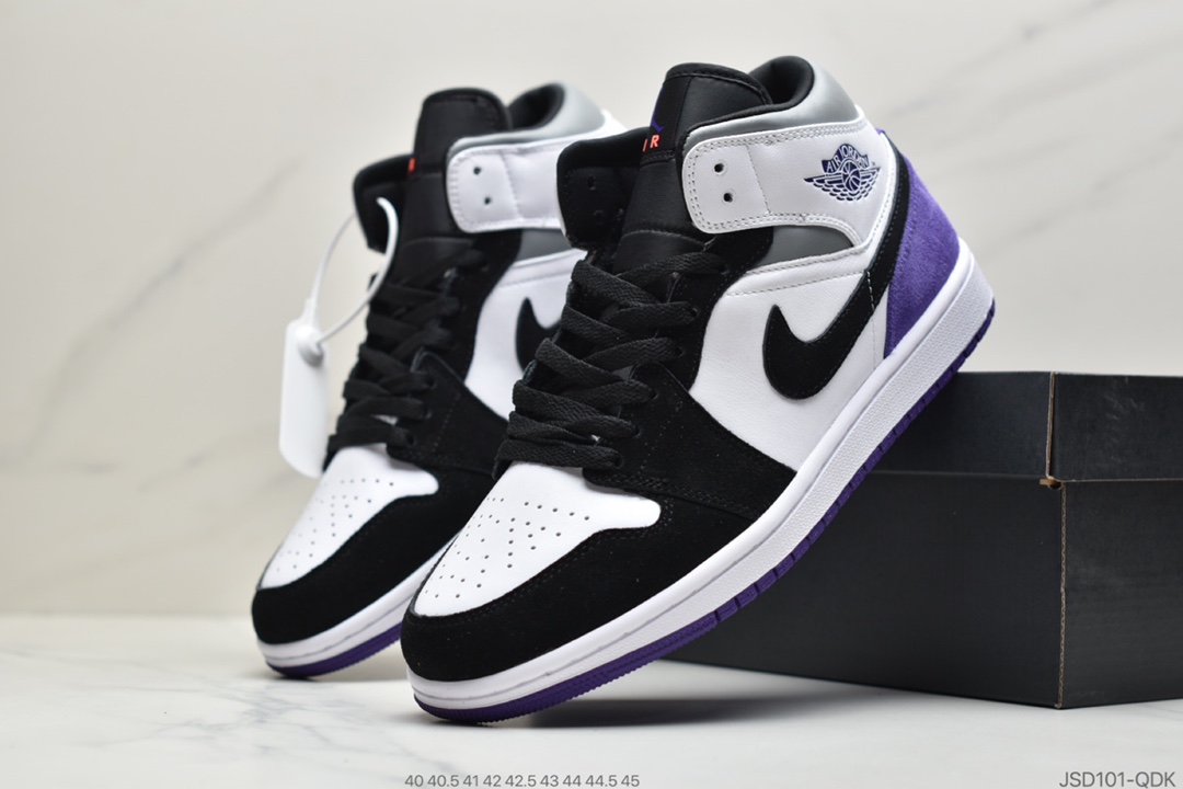 200 公司级乔丹中帮Air Jordan 1 Mid 蓝幻勾彩色刺绣鞋852542-146