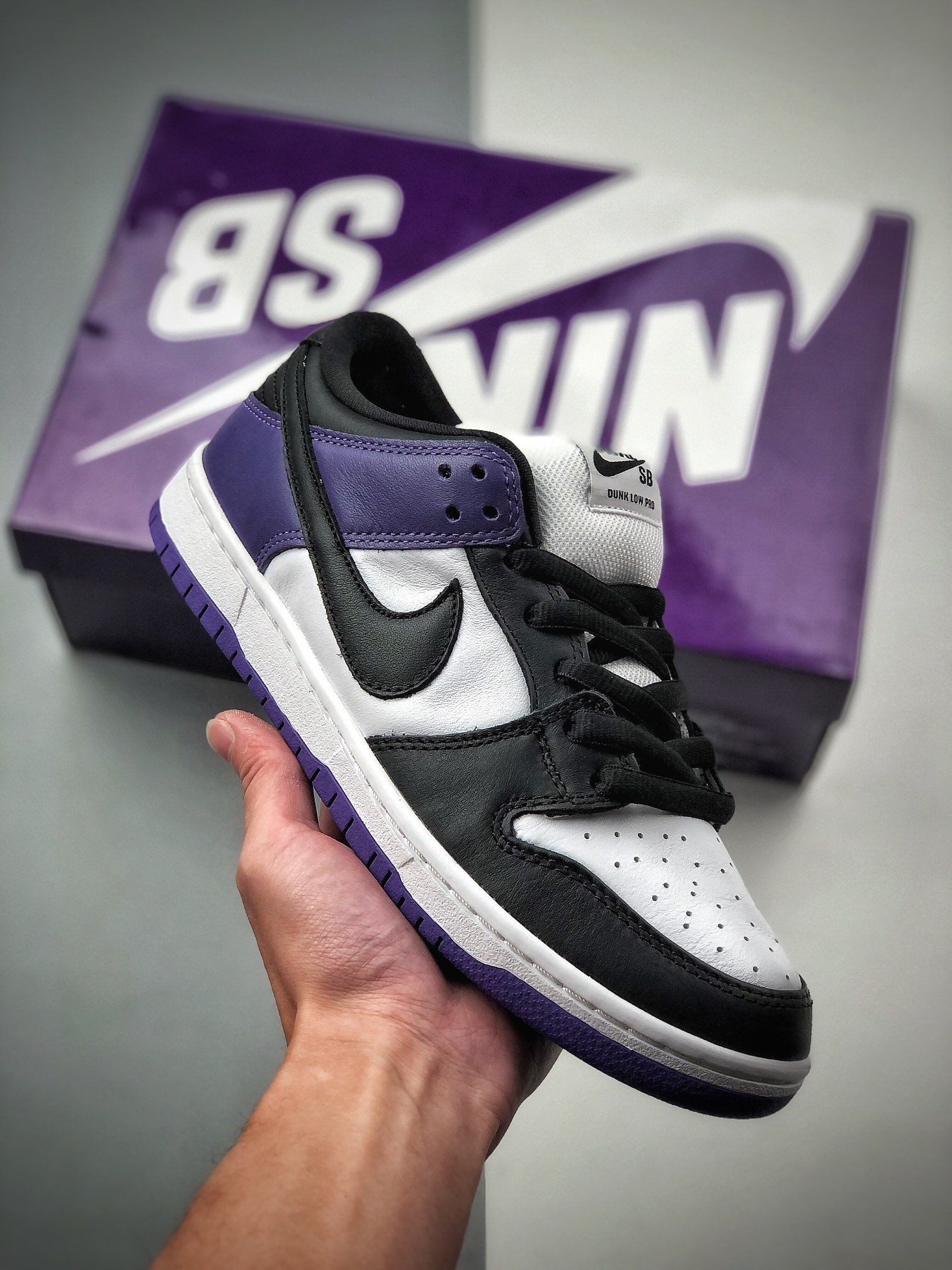 Nike Dunk SB Low Nike negro morado blanco, zapatos de skate de caña baja, ¡línea de producción original pura! ¡Creando …
