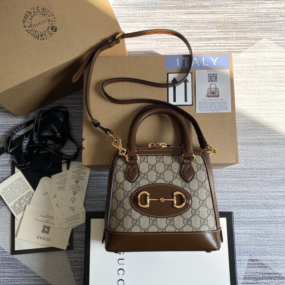 GUCCI 1955 迷你贝壳包 手提包 马衔扣