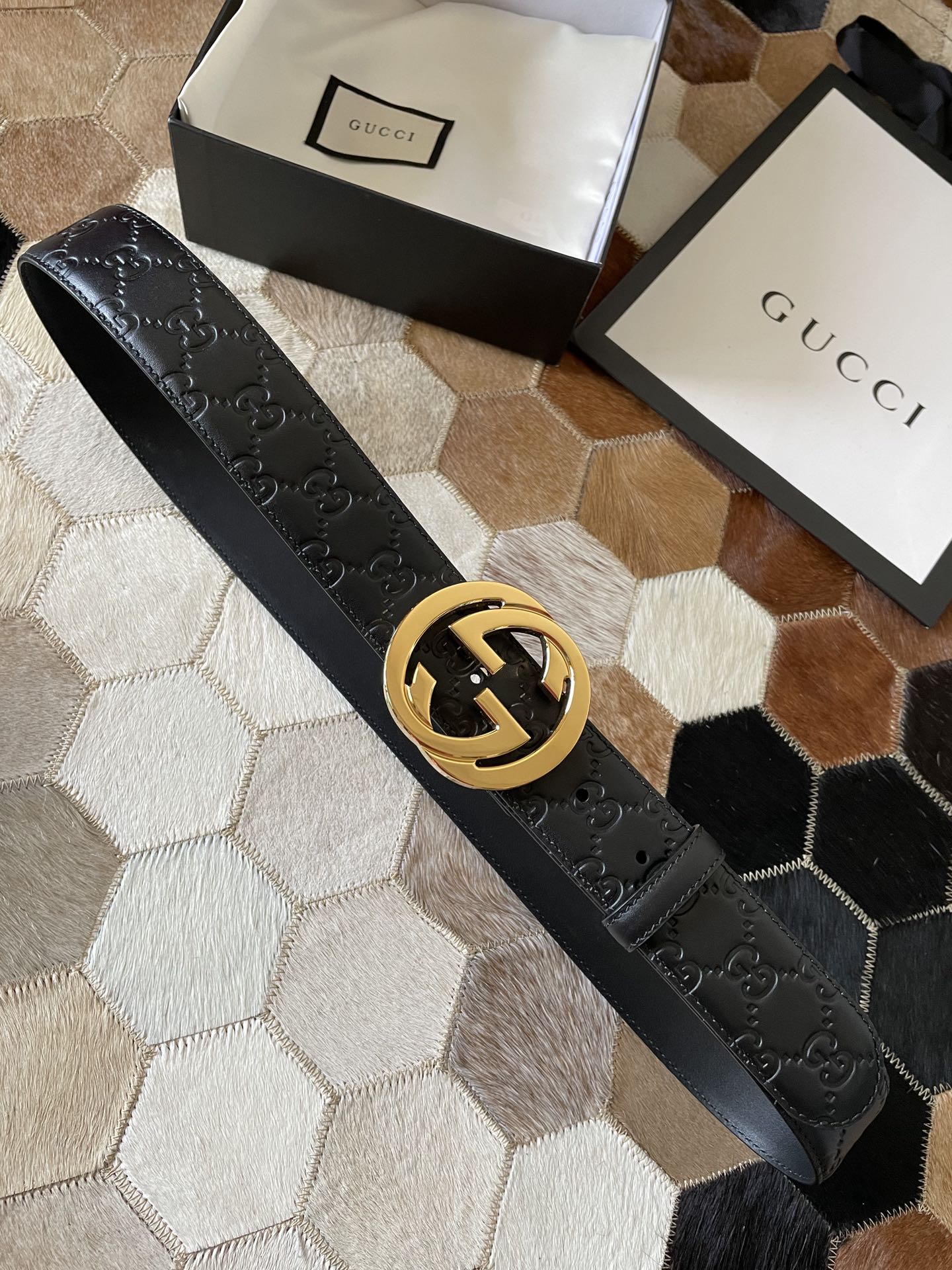 Vente en ligne
 Gucci Ceintures Imprimé Hommes Genuine Leather